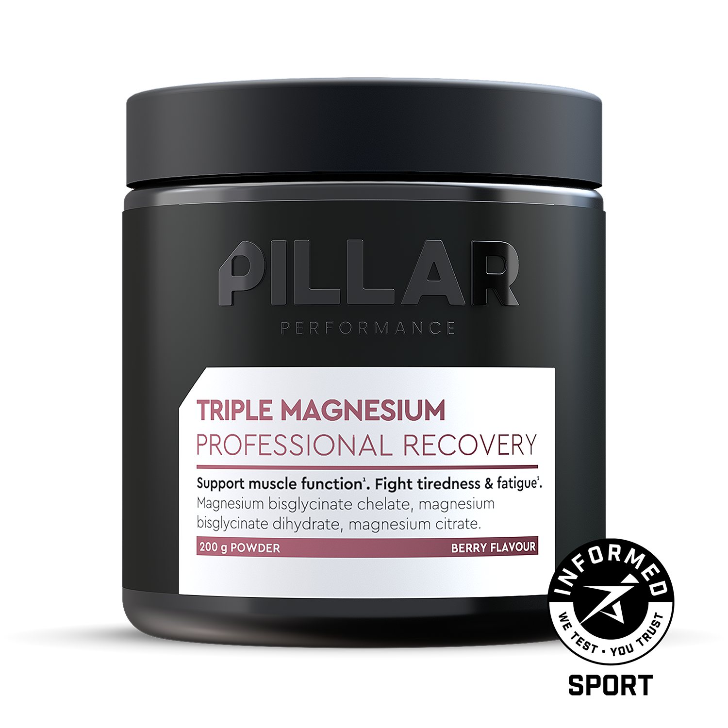 PILLAR Performance Triple Magnesium Powder (200g - 40 servings)